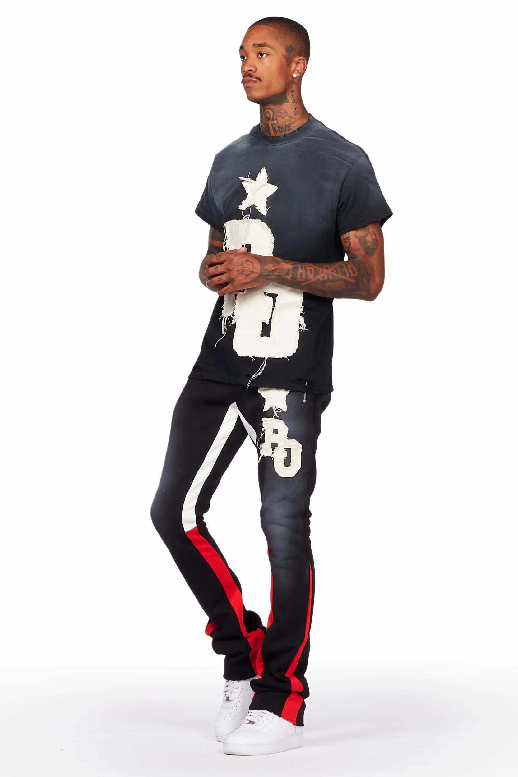 Edwald Black T-Shirt/Stacked Flare Track Set Male Product Image