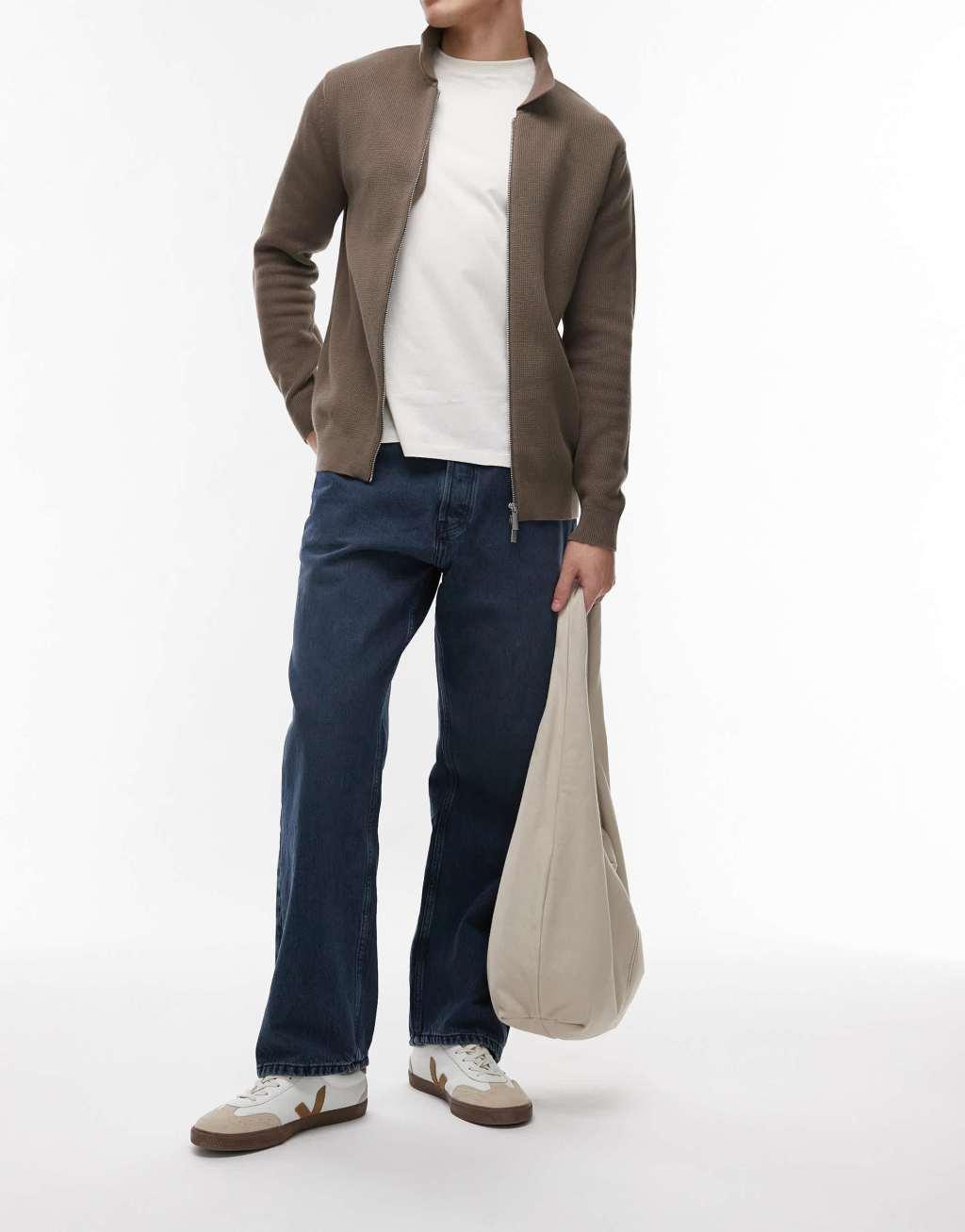 ARKET Mist low rise baggy wide leg jeans in gray blue Product Image