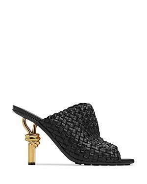 90mm Mini Weave Nappa Leather Knot Mule Sandals Product Image