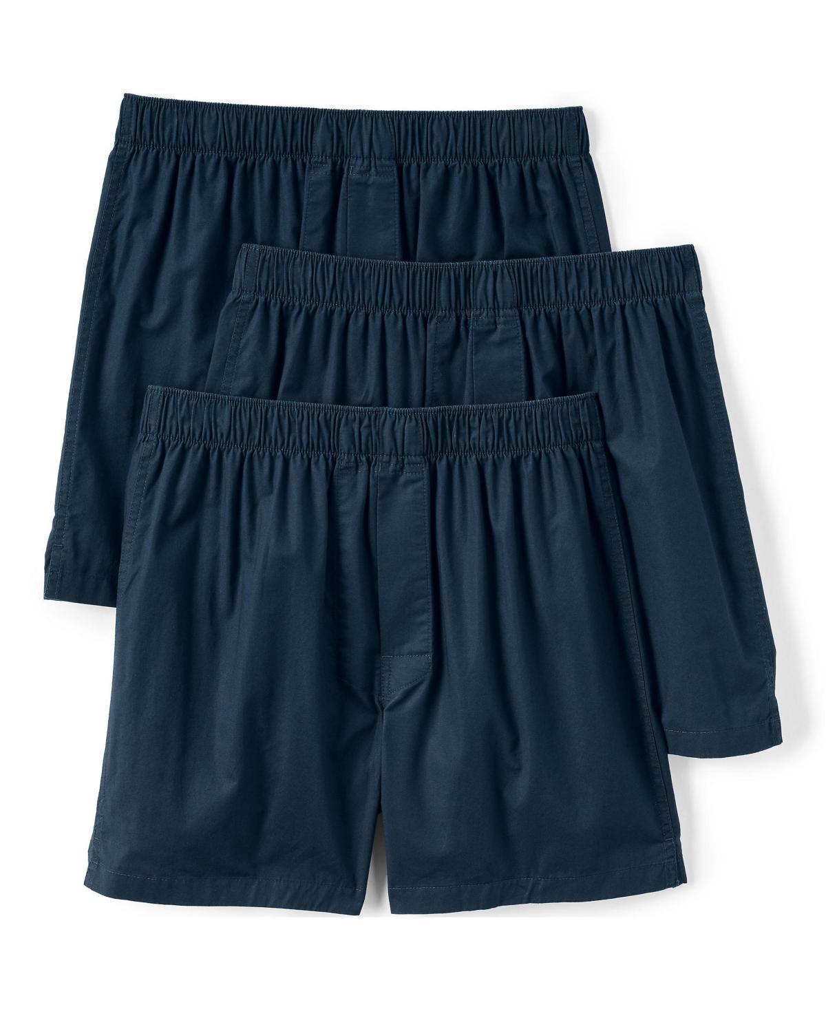 Men's Lands' End 3-Pack Essential Boxers, Size: Large, White Product Image