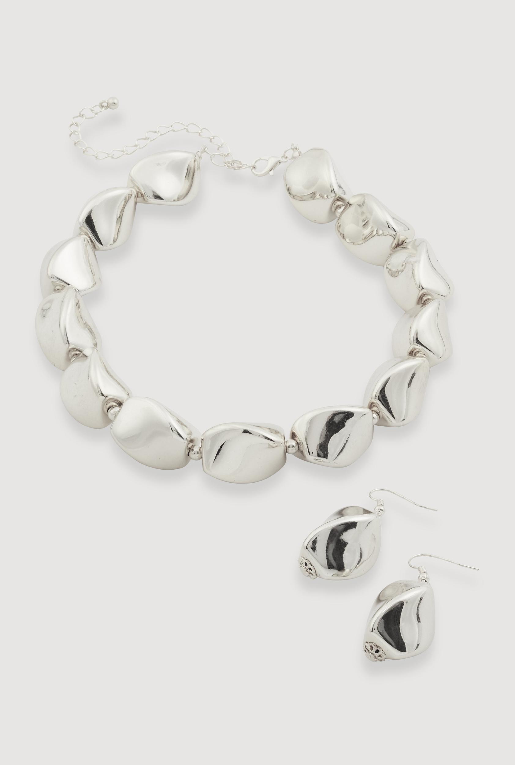 Cross Layered Necklace and Hoop Earrings Female Product Image