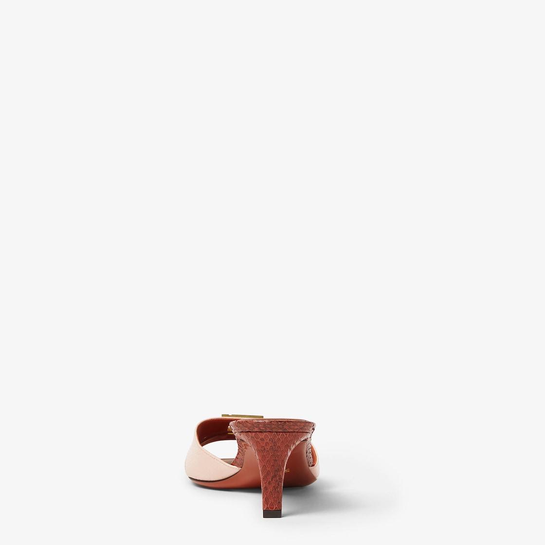 Fendi FFoldBlue and gray ayers medium-heeled sandals Product Image