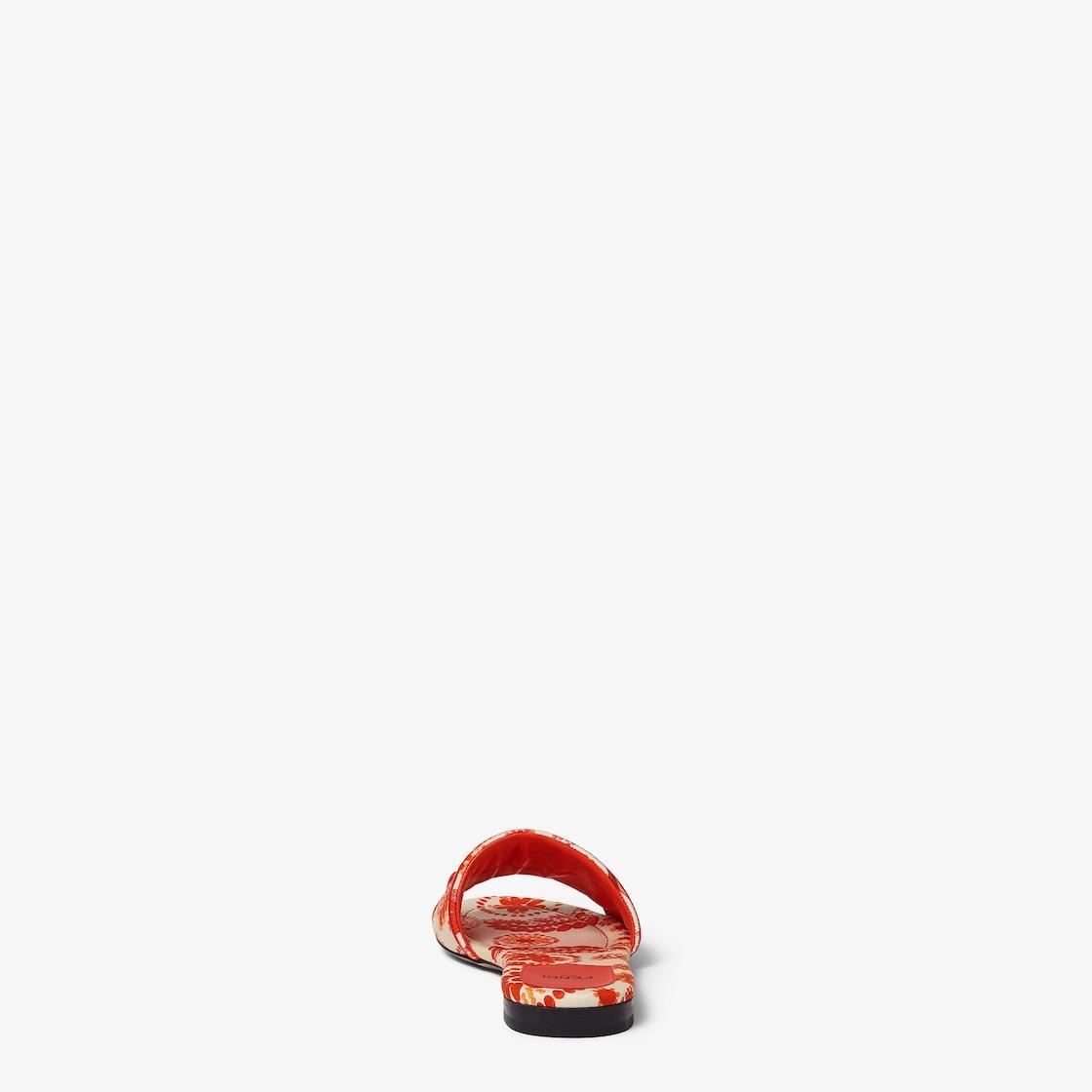 Fendi SunshineRed and camelia canvas slides Product Image