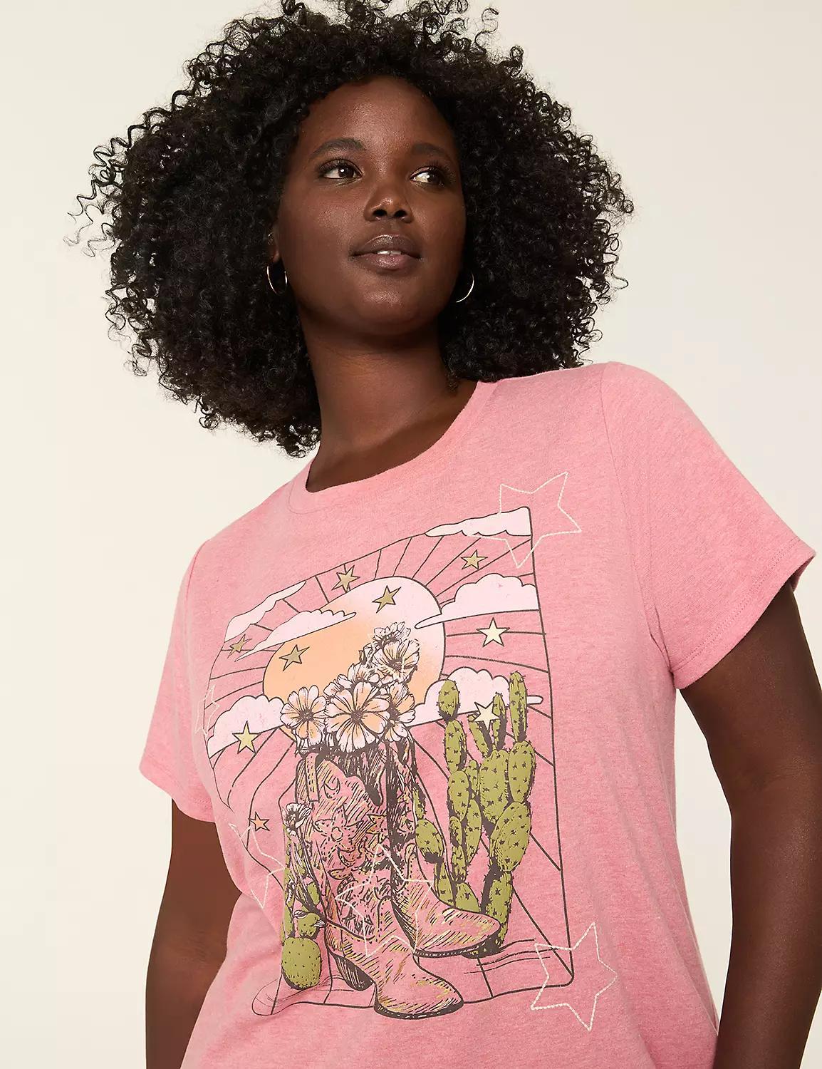 Foiled Star & Cowboy Boots Graphic Tee Product Image