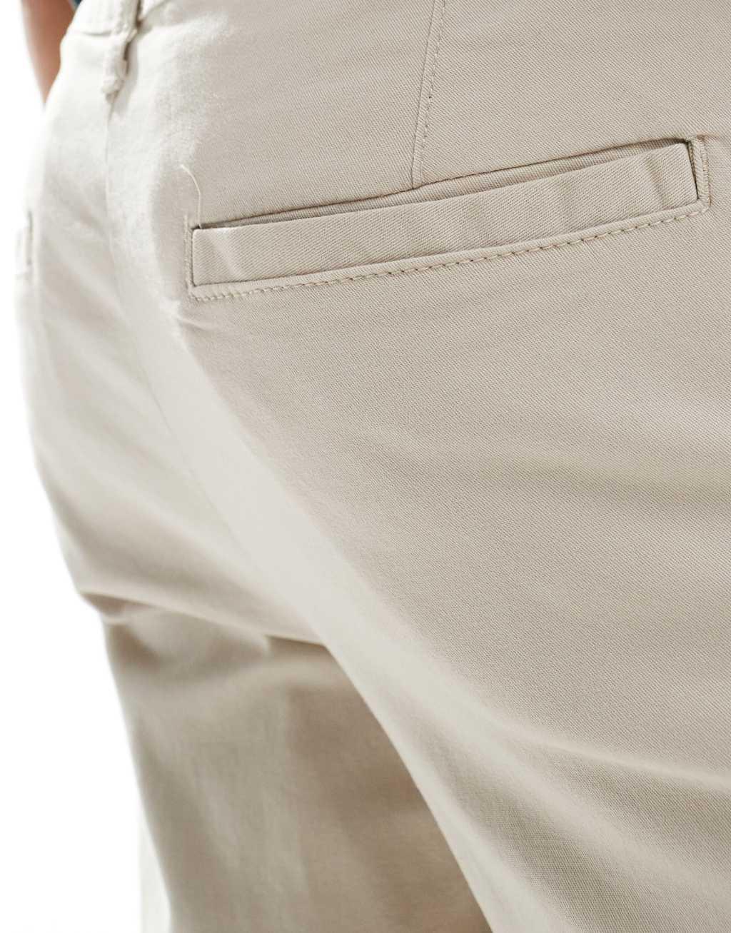ASOS DESIGN slim chinos in stone Product Image