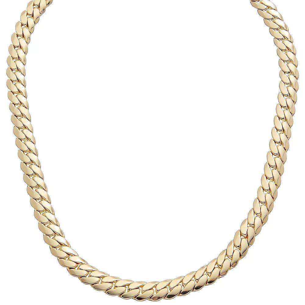 Juvell 18k Gold Plated Thick Curb Chain Necklace, Women's, Size: 17", Gold Tone Product Image
