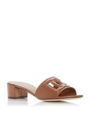 Dolce & Gabbana Womens Block Heel Slide Sandals Product Image
