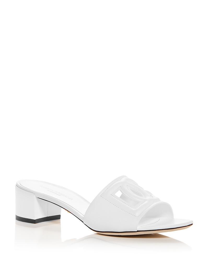 Dolce & Gabbana Womens Block Heel Slide Sandals Product Image