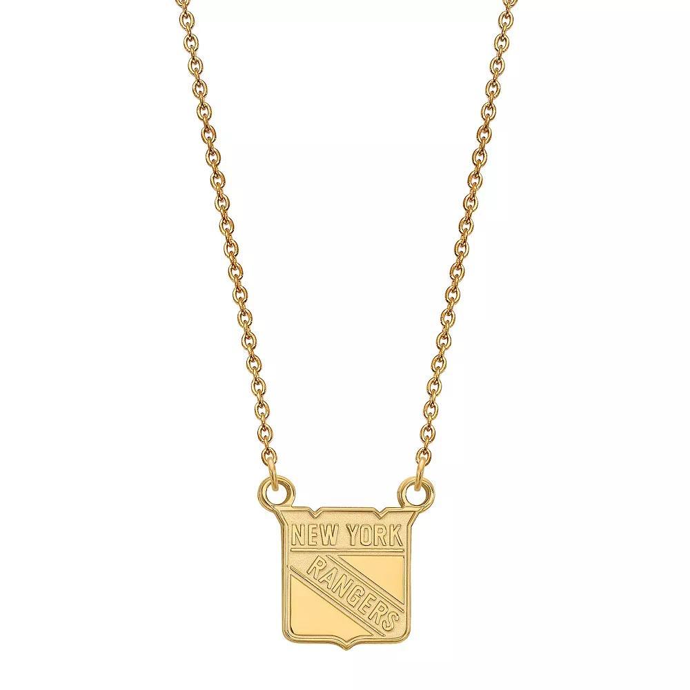 LogoArt New York Rangers Sterling Silver Small Logo Pendant Necklace, Women's, Size: 18", Gold Tone Product Image