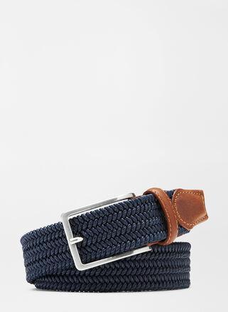 Peter Millar Mens Waxed Braided Belt | Color: Navy | Size: 30 Product Image