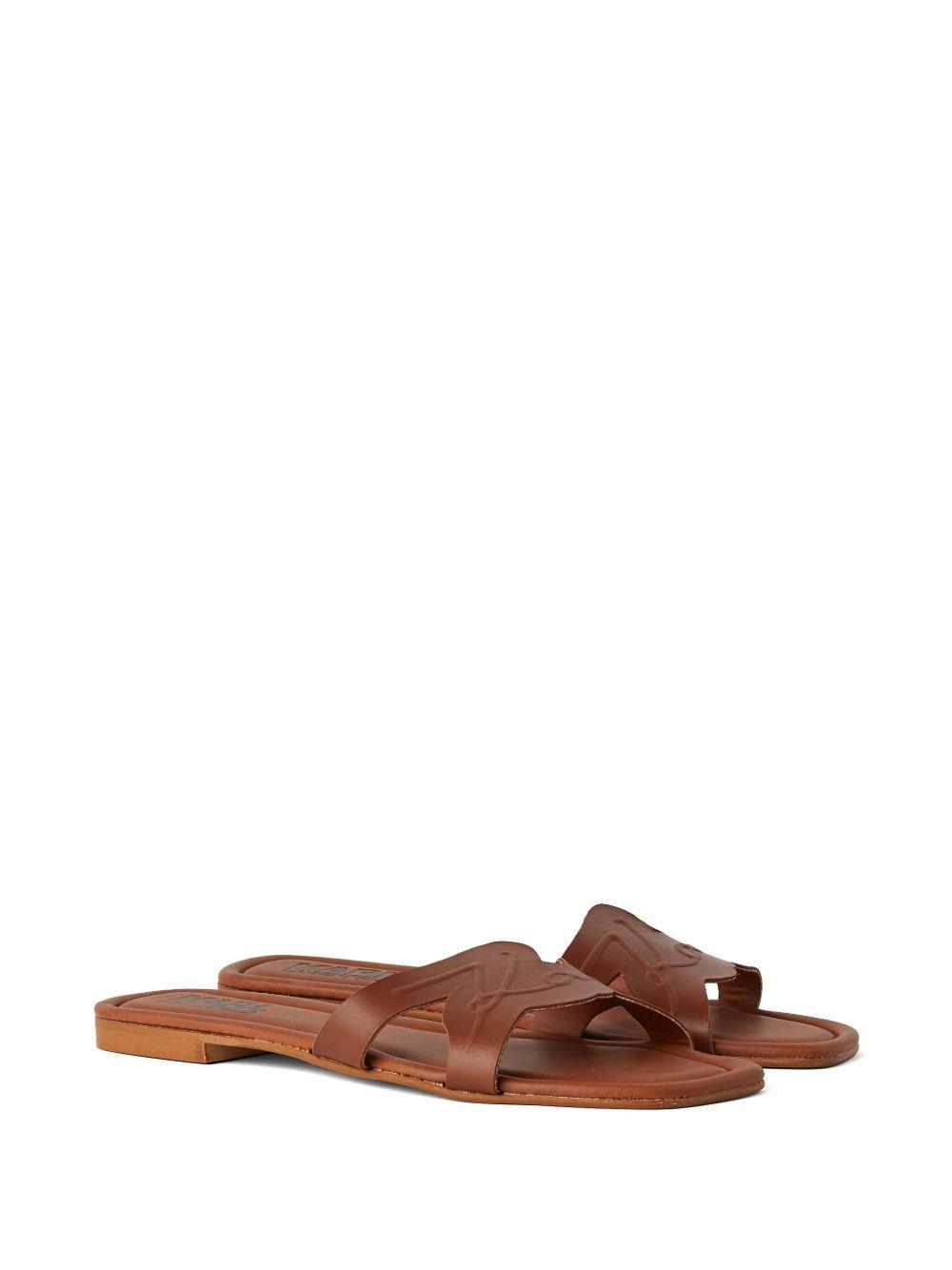 logo-embossed leather sandals Product Image