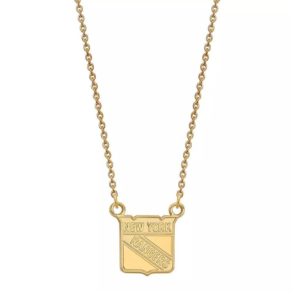 LogoArt New York Rangers Sterling Silver Small Logo Pendant Necklace, Women's, Size: 18", Gold Tone Product Image