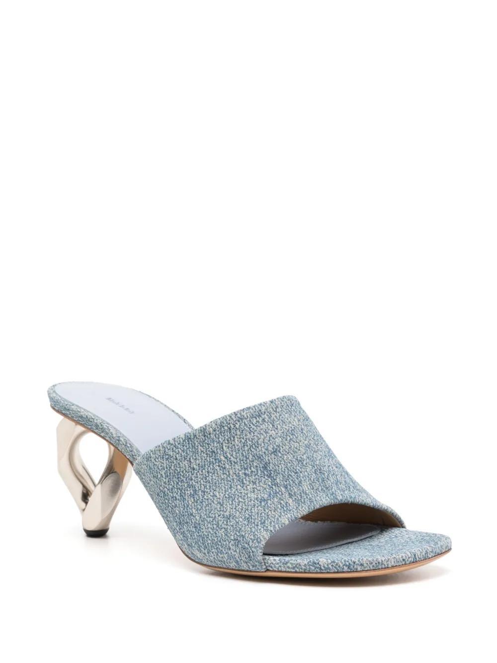 80mm chain-heel leather mules Product Image