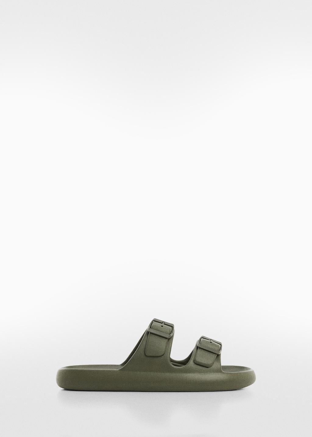 Double-buckle rubber sandals - Men | MANGO USA Product Image