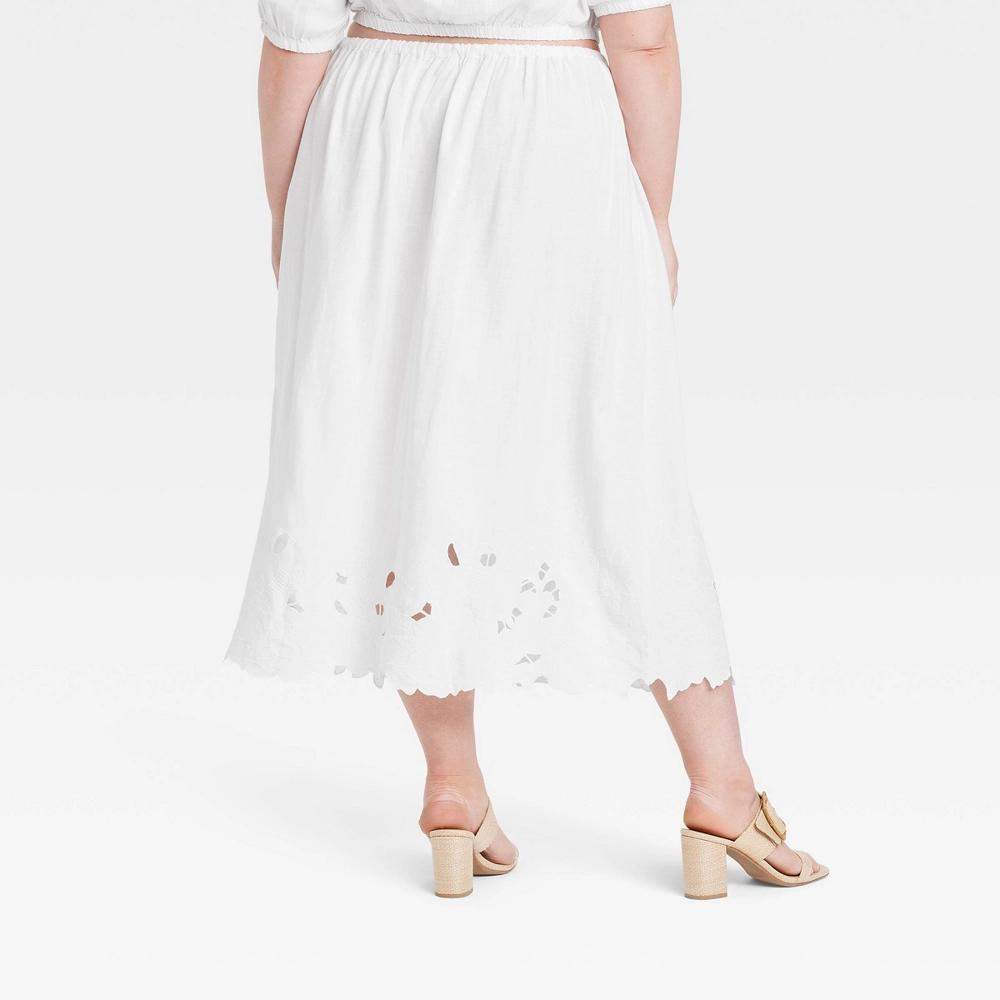 Womens Openwork A-Line Maxi Skirt - Universal Thread White 2X Product Image