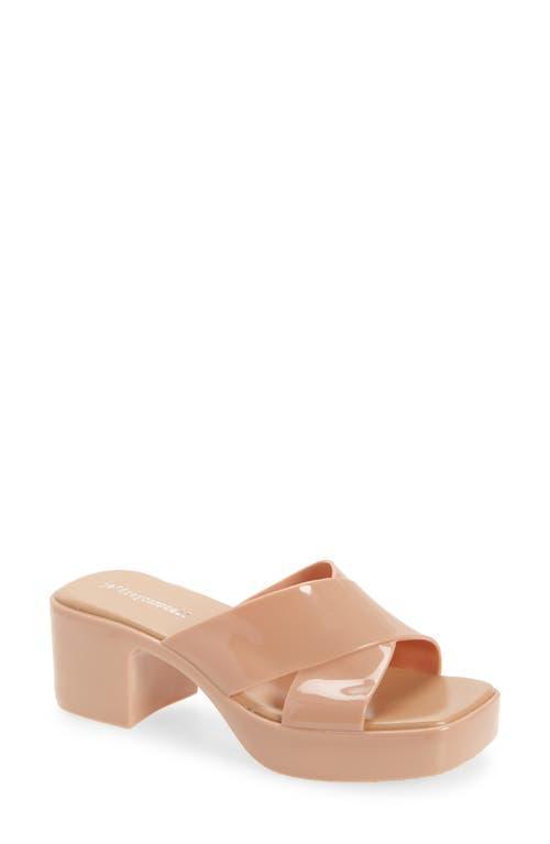 Jeffrey Campbell Womens Bubblegum Jelly Platform High Heel Slide Sandals Product Image