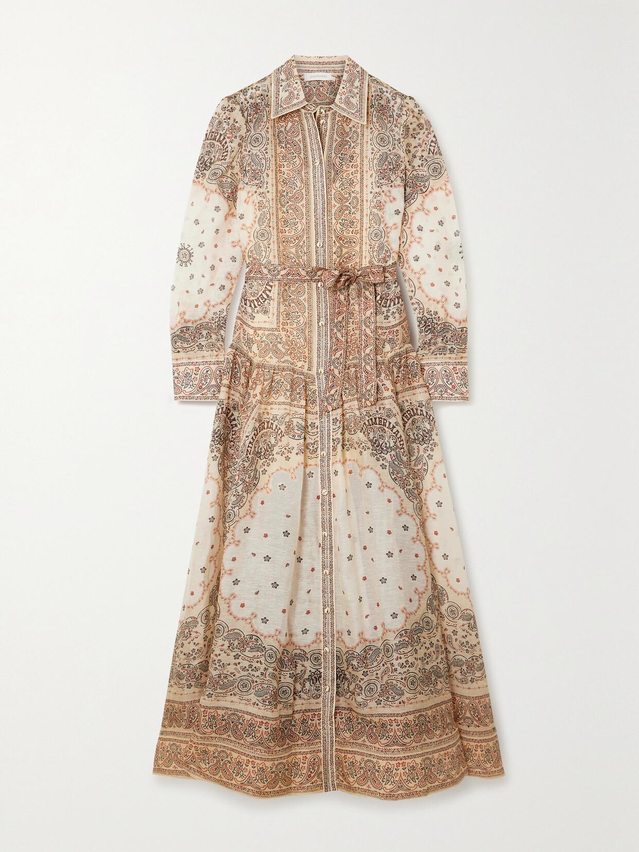 Womens Cream Bandana Matchmaker Print-embellished Linen And Silk-blend Maxi Dress In Multicolor Product Image