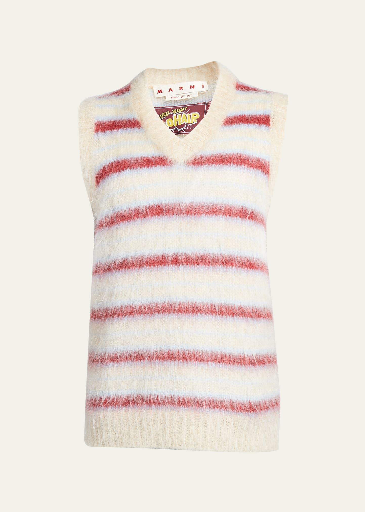 Mens Shaggy Block Stripe Sweater Vest Product Image