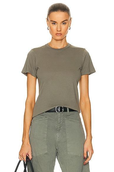 NILI LOTAN Mariela Crewneck Tee in Green Product Image