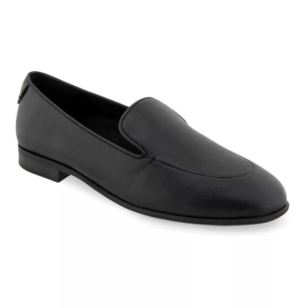 Aerosoles Wells Women's Leather Loafers, Size: 8.5, Black Shiny Leather Product Image