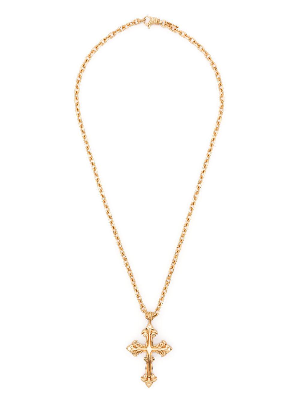 cross-pendant polished-finish necklace  Product Image