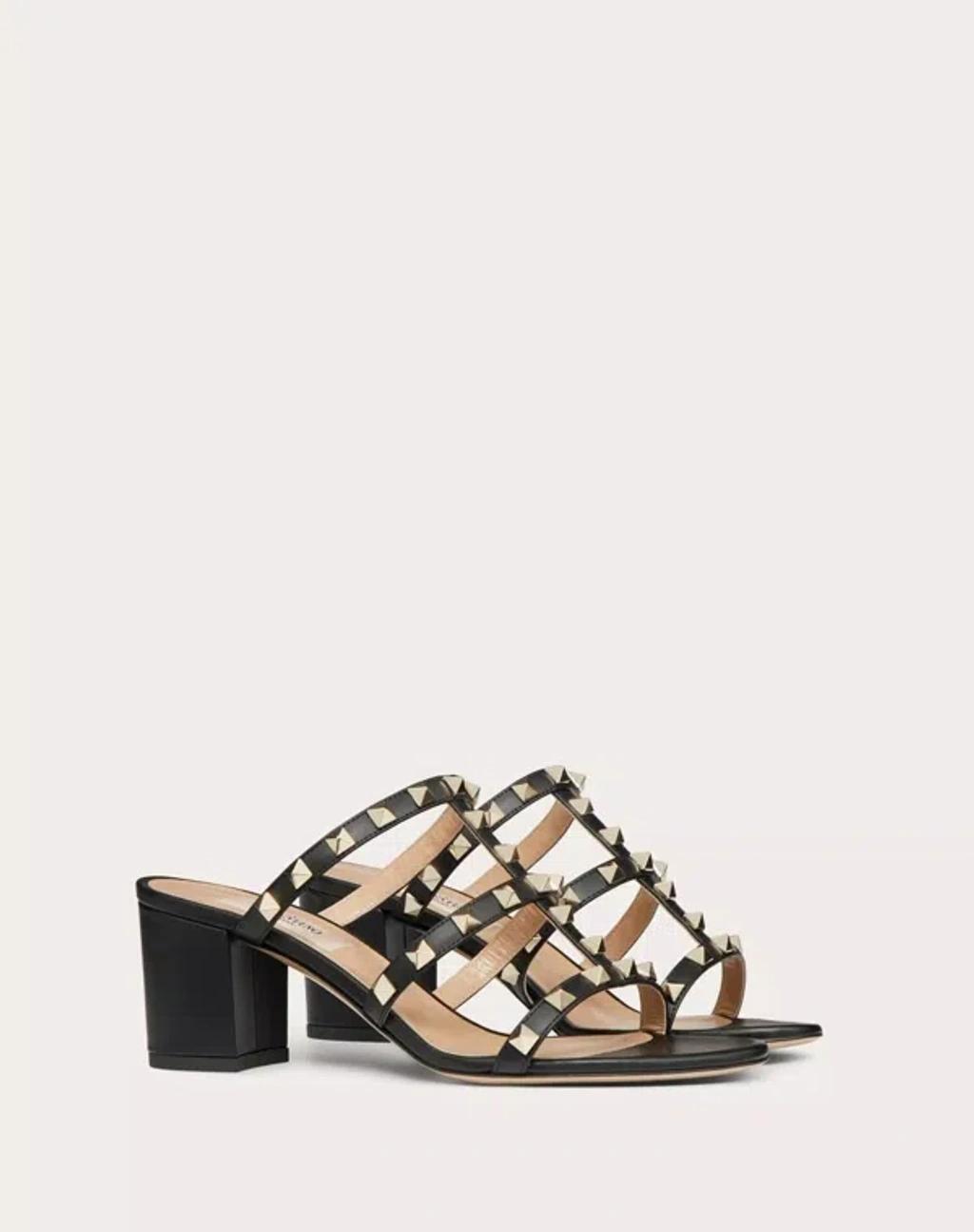 ROCKSTUD CALFSKIN LEATHER SLIDE SANDAL 60 MM Product Image