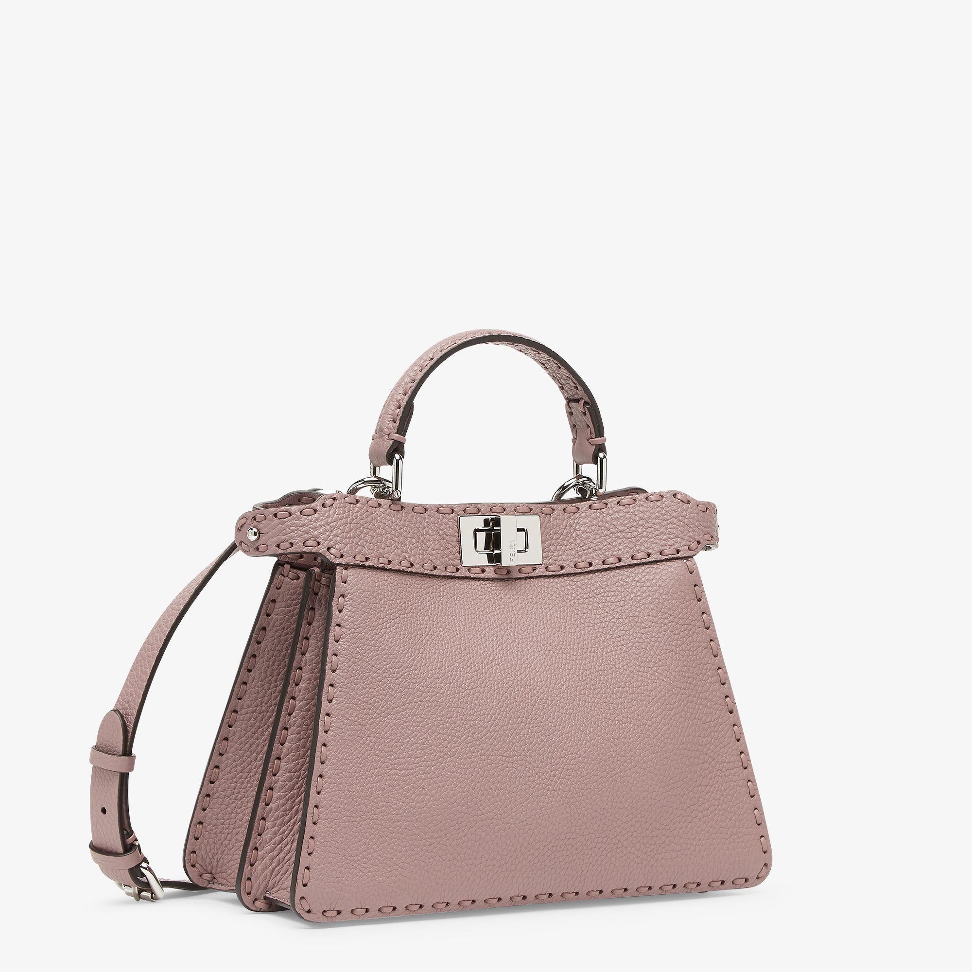 Peekaboo ISeeU SmallMauve pink Selleria bag with 556 hand-sewn topstitches Product Image