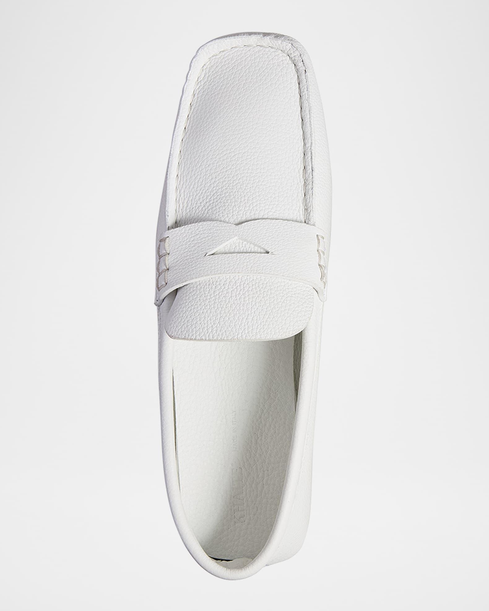 Billy Grained Leather Moc-Toe Penny Loafers Product Image
