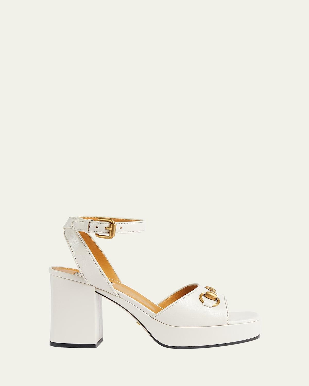 Lady Leather Horsebit Platform Sandals Product Image