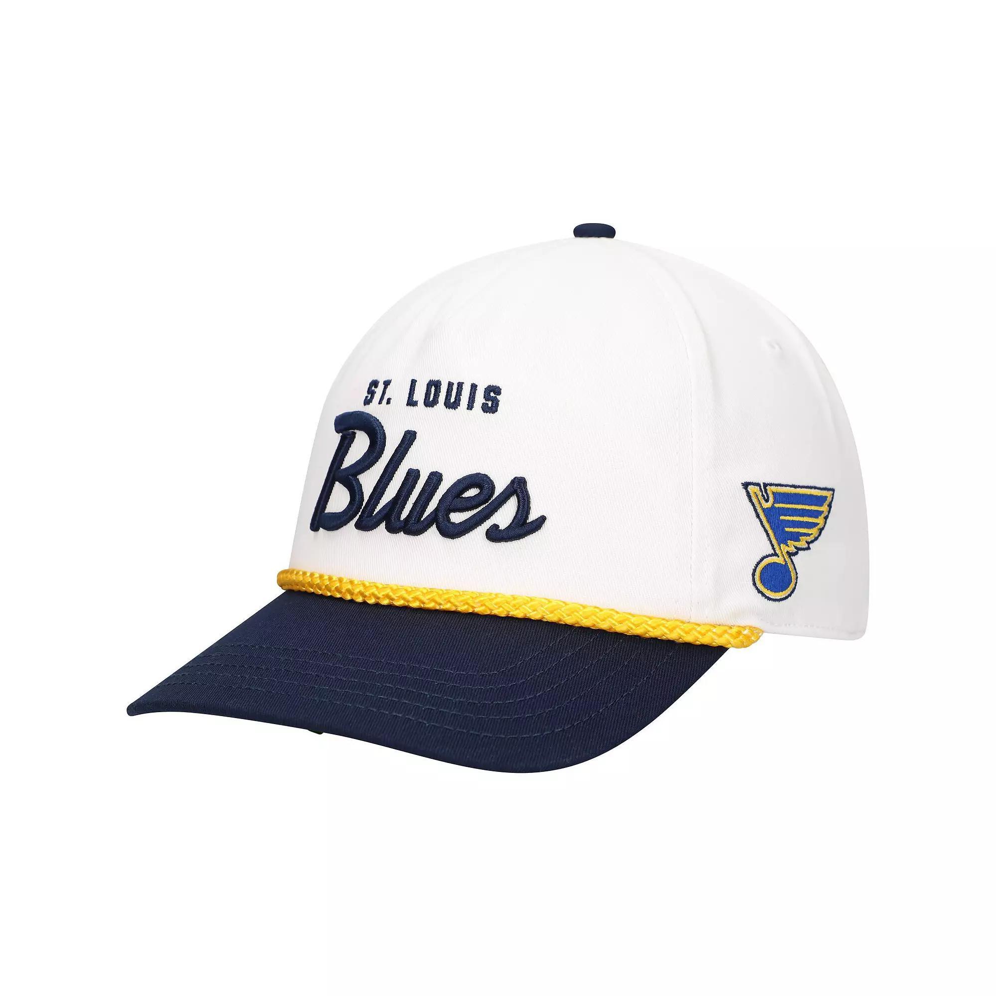Men's American Needle White/Navy St. Louis Blues Roscoe Washed Twill Adjustable Hat Product Image