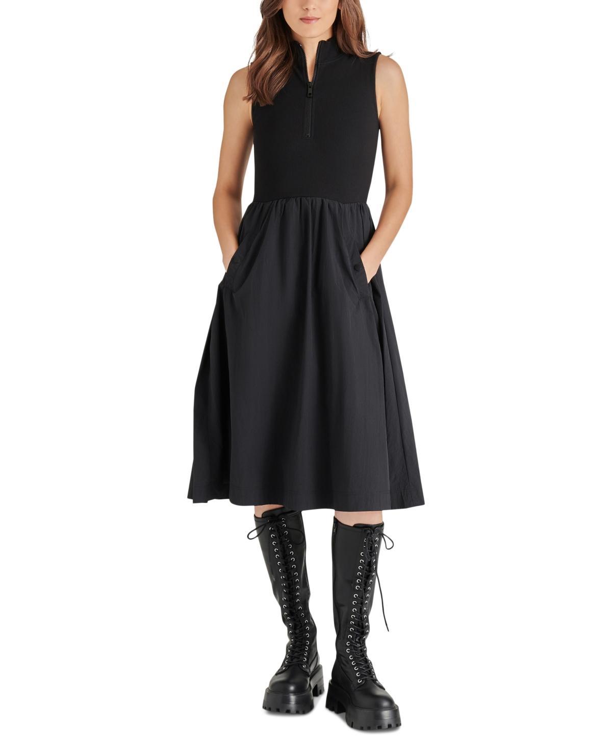 Steve Madden Berlin Sleeveless Mixed Media Dress Product Image