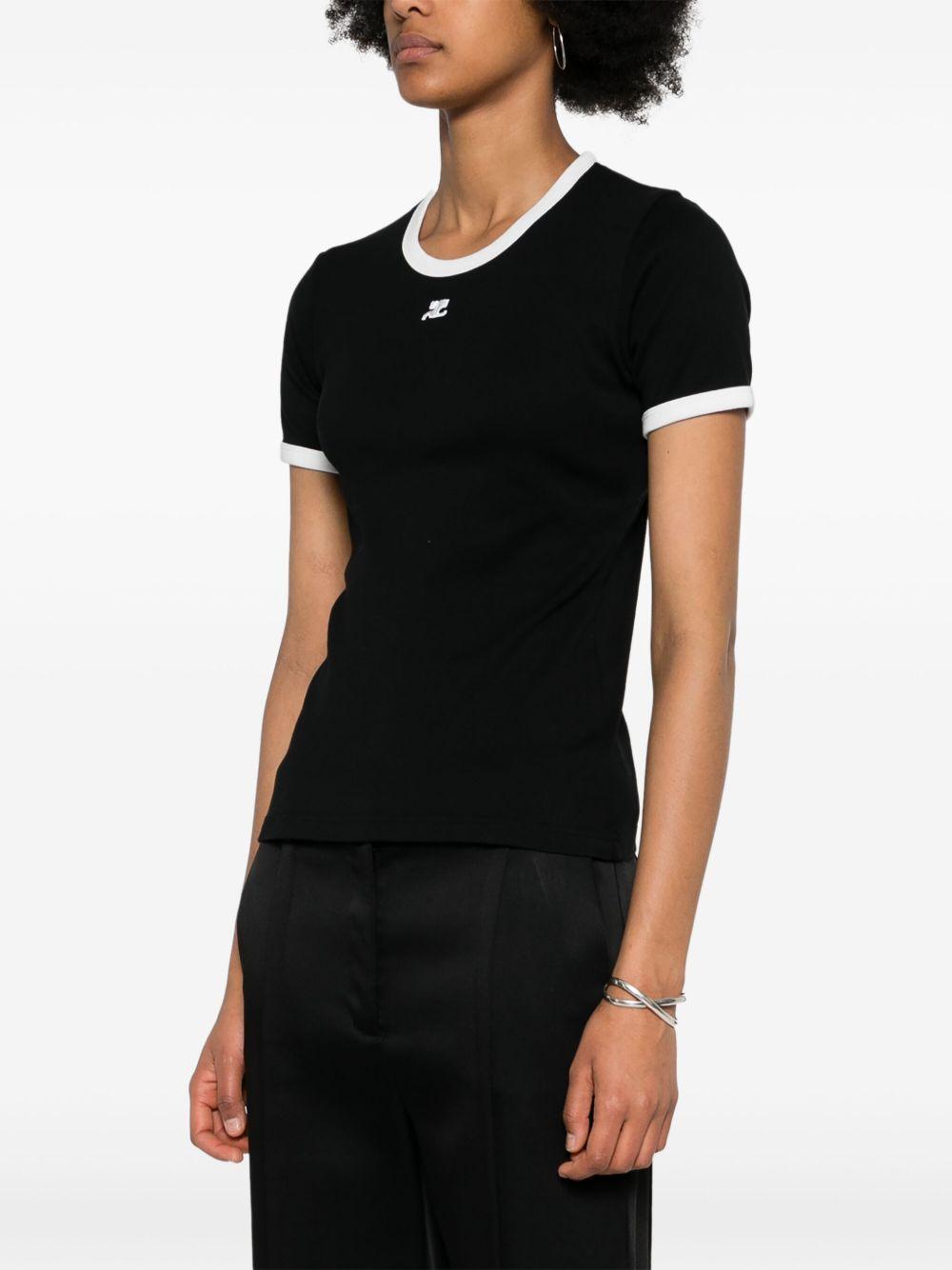 logo-patch contrasting-trim T-shirt Product Image