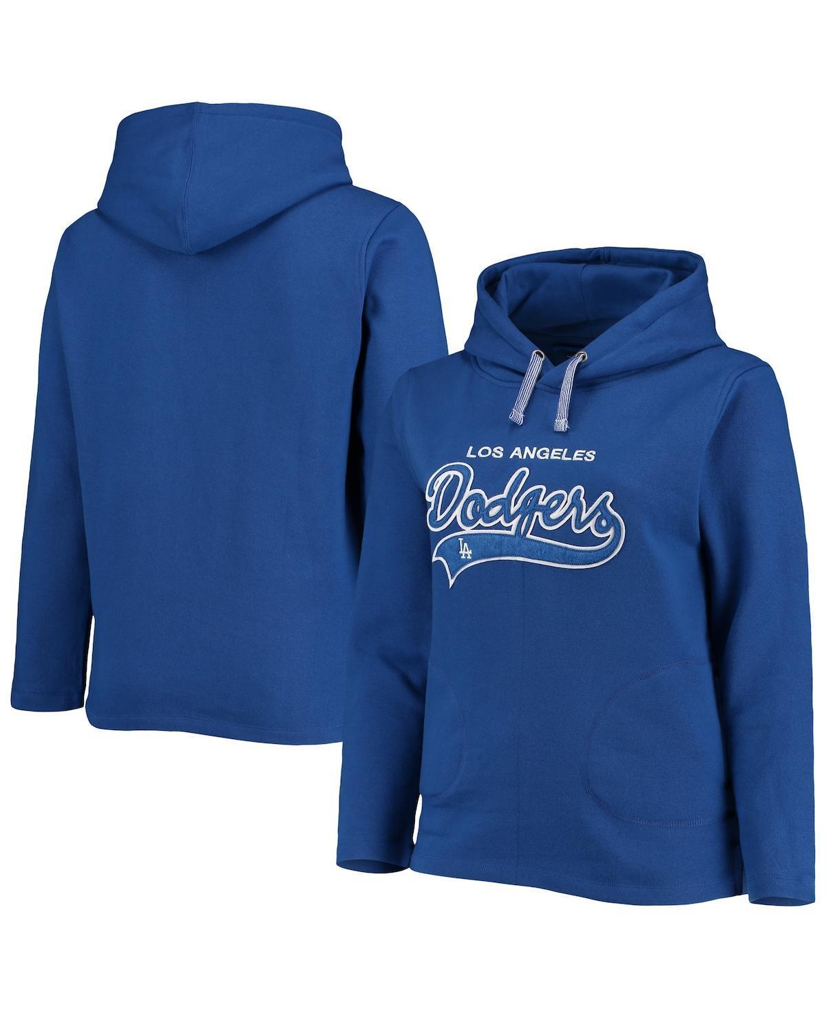 Women's Soft as a Grape Royal Los Angeles Dodgers Plus Size Side Split Pullover Hoodie, Size: 1XL, Blue Product Image