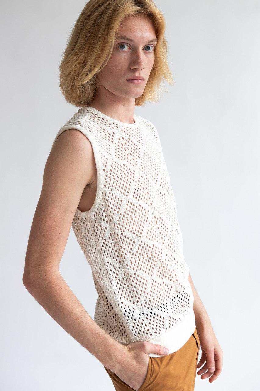 Diamond Crochet Sweater Vest Product Image