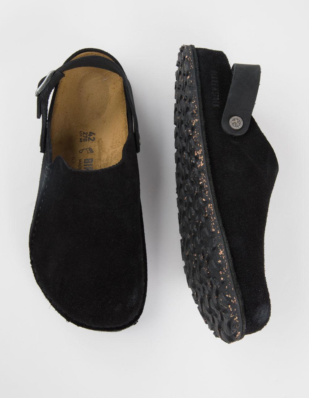 BIRKENSTOCK Lutry Premium Suede Mens Clogs - TAUPE Product Image