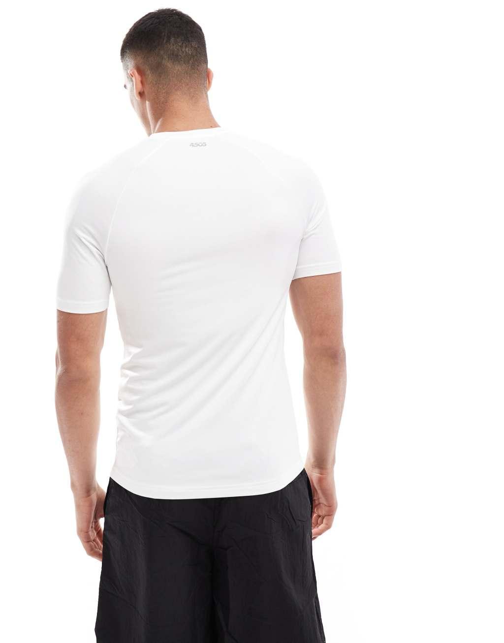 4505 Icon muscle fit quick dry training t-shirt in white  Product Image
