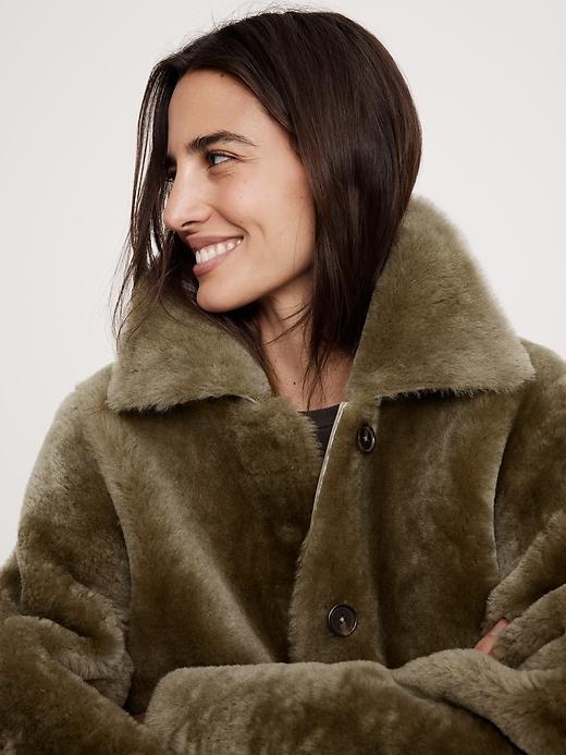 Reversible Shearling Car Coat Product Image