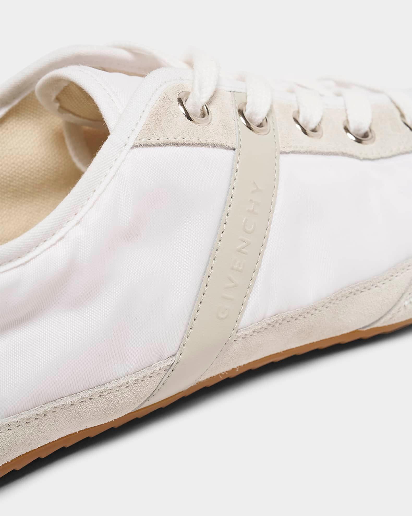Men's Slim Nylon and Suede Low-Top Sneakers Product Image