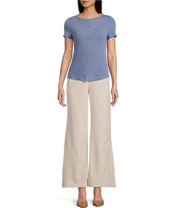 Double Zero Flat Front Wide Leg Pants Product Image
