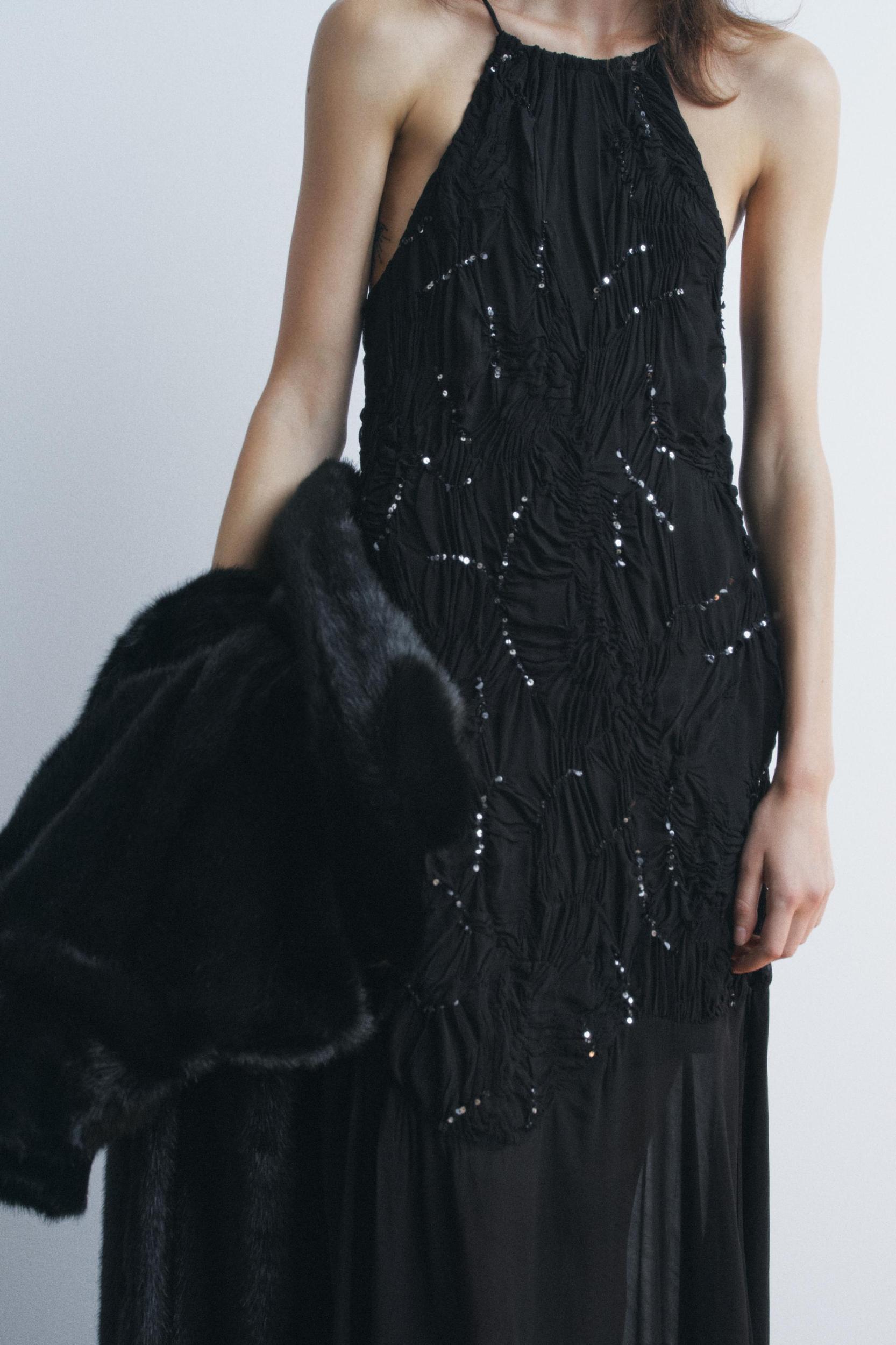 SEQUIN HALTER DRESS ZW COLLECTION Product Image