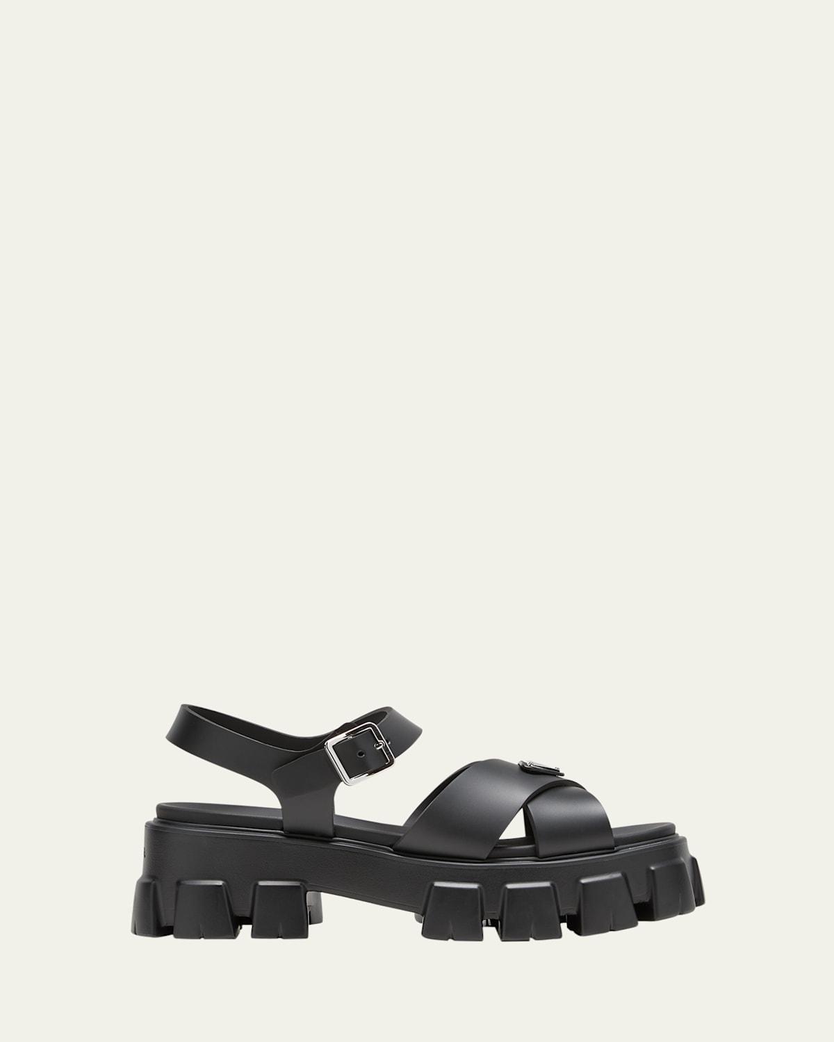 Prada Womens Monolith Rubber Sandals Product Image