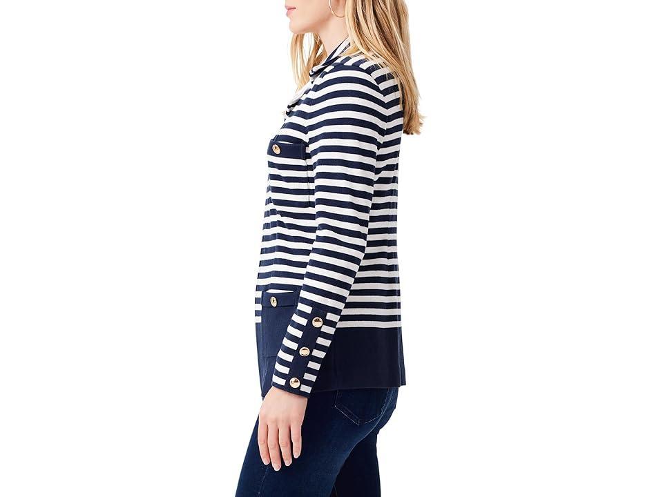 Womens City Charm Striped Knit Blazer Product Image