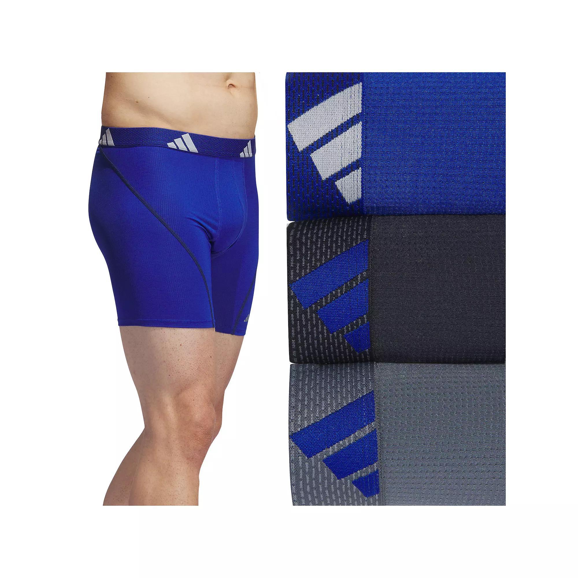 adidas Performance Mesh Graphic Boxer Briefs 3-Pack Blue S Mens Product Image