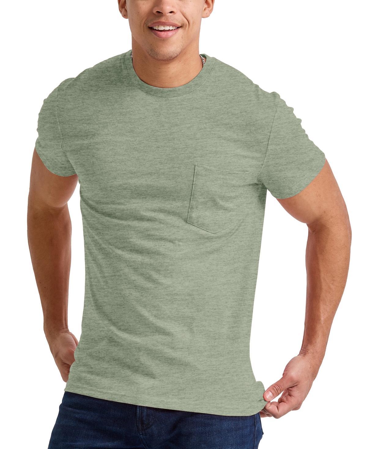 Men's Hanes Originals Tri-Blend Jersey Pocket Tee, Size: Small, Equilibrium Green Product Image