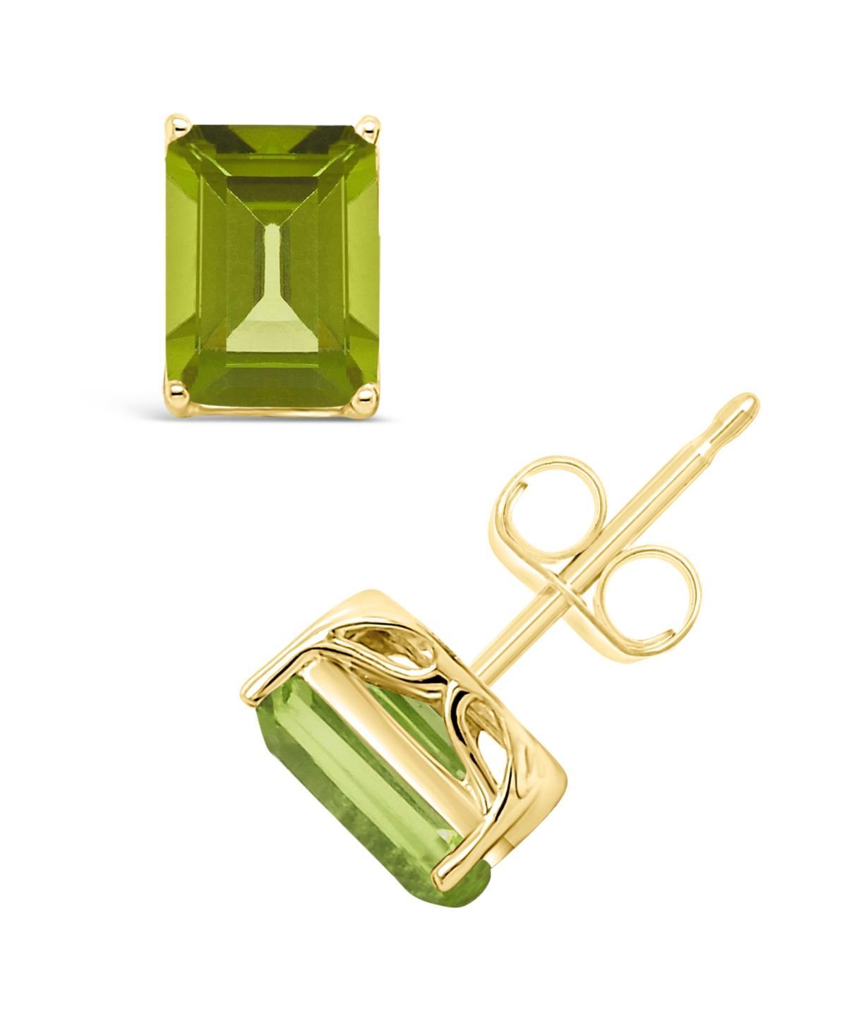 Alyson Layne 14k Gold Emerald Cut Peridot Stud Earrings, Women's, 14k White Gold Product Image