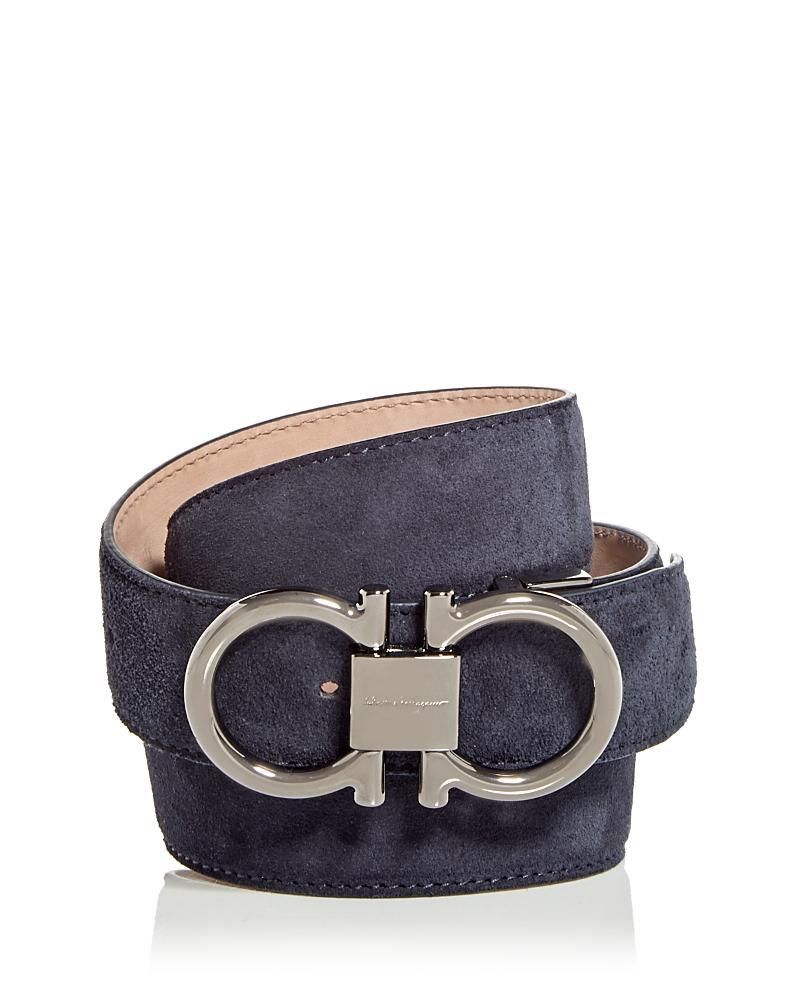 Ferragamo Mens Double Gancini Suede Belt Product Image