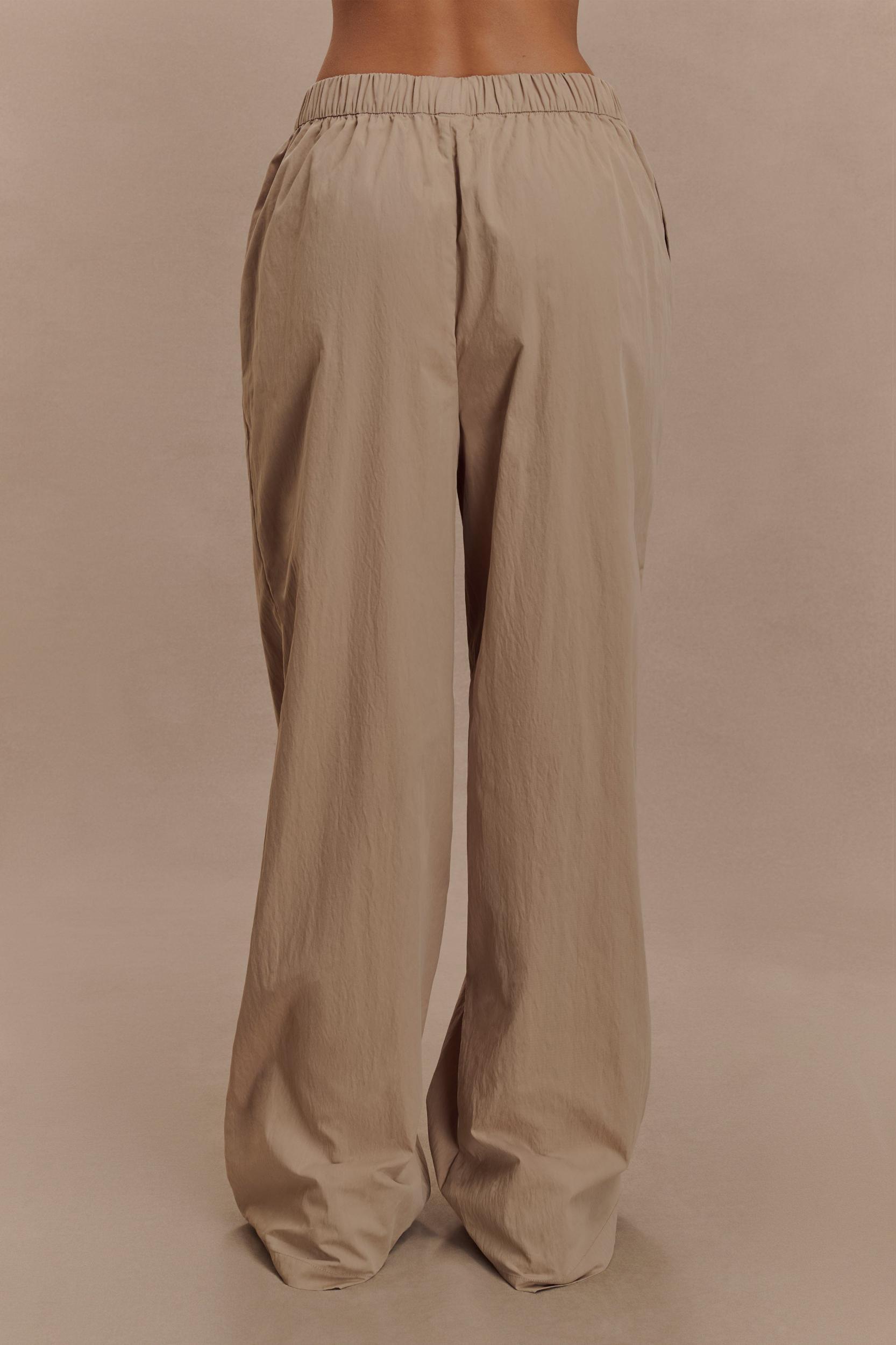 Campbell Cotton Wide Leg Pants - Sand Product Image