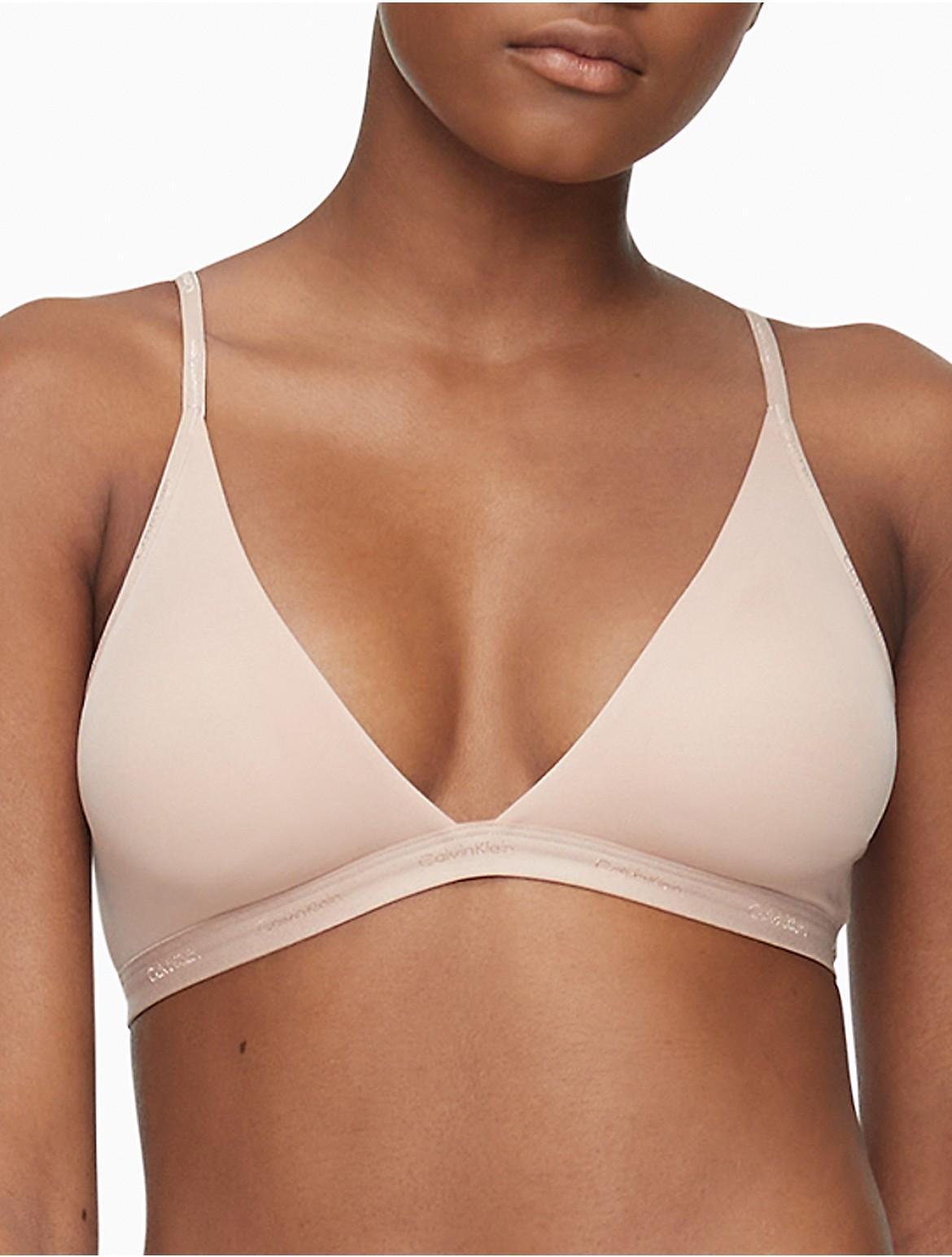 Calvin Klein Womens Form to Body Natural Lightly Lined Triangle Bralette - Neutral Product Image