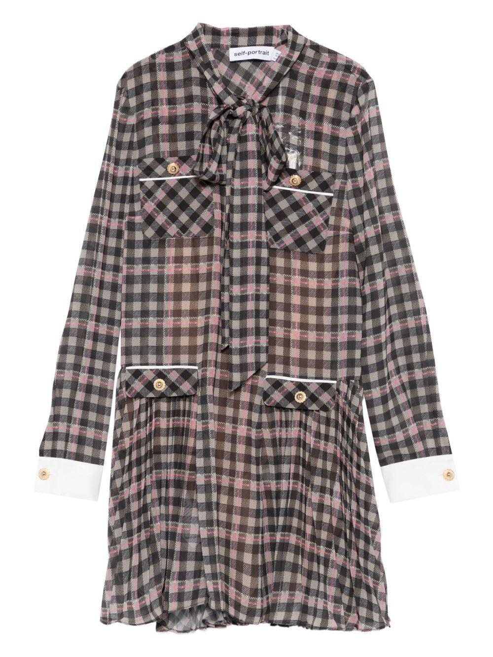 pleated checked dress Product Image