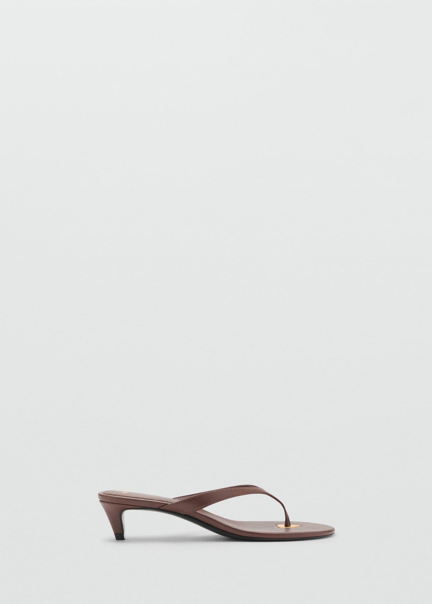 Heeled sandals with metallic detail - Women | MANGO USA Product Image